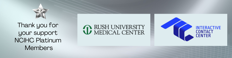 Platinum Members thank you for your support of N C I H C Rush Medical Center and Interactive Contact Center